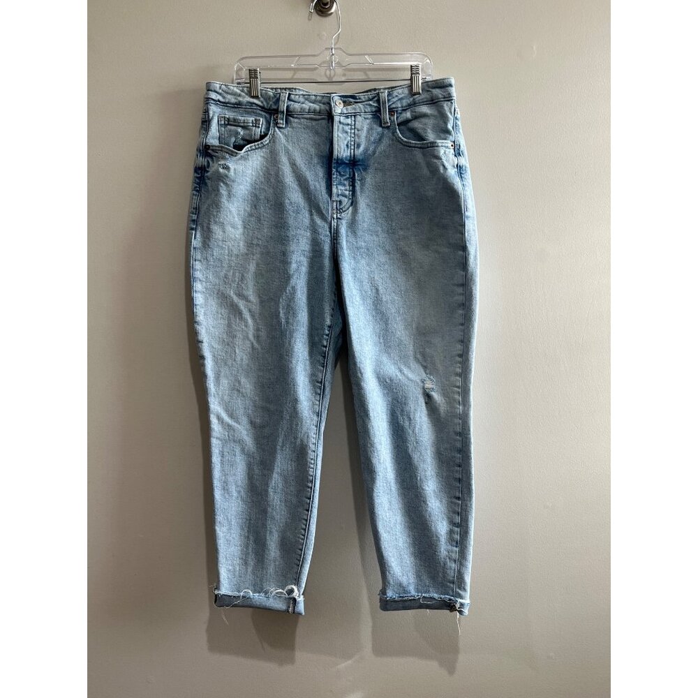 Old Navy O.G. Straight High Rise Jeans Womens 16 Light Wash Slimming